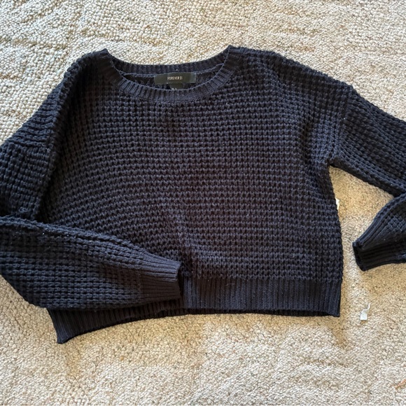 Forever 21 Navy Waffle Knit Sweater - Picture 1 of 4